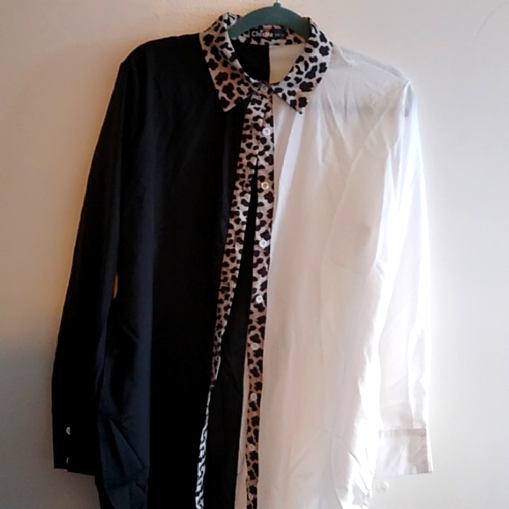 Black and white leopard shirt